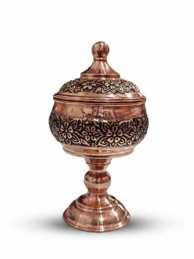 قندان مسی پایه دار گلبرگ
