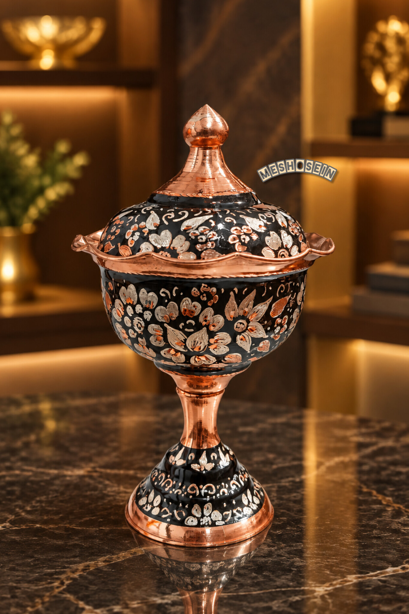 قندان مسی الماس تراش