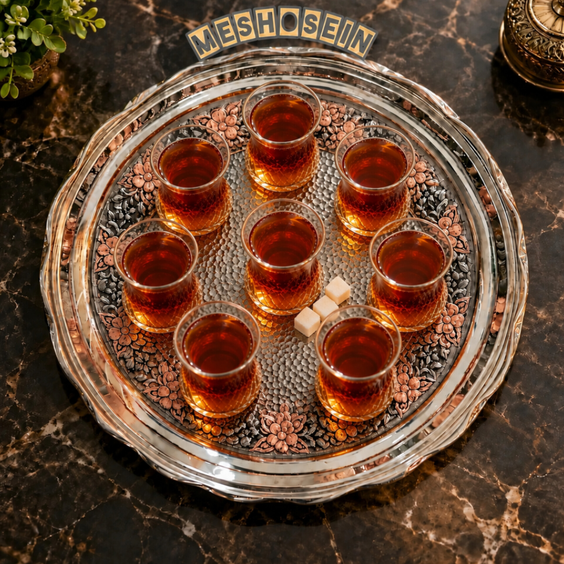سینی مسی کروم تراش قطر 39