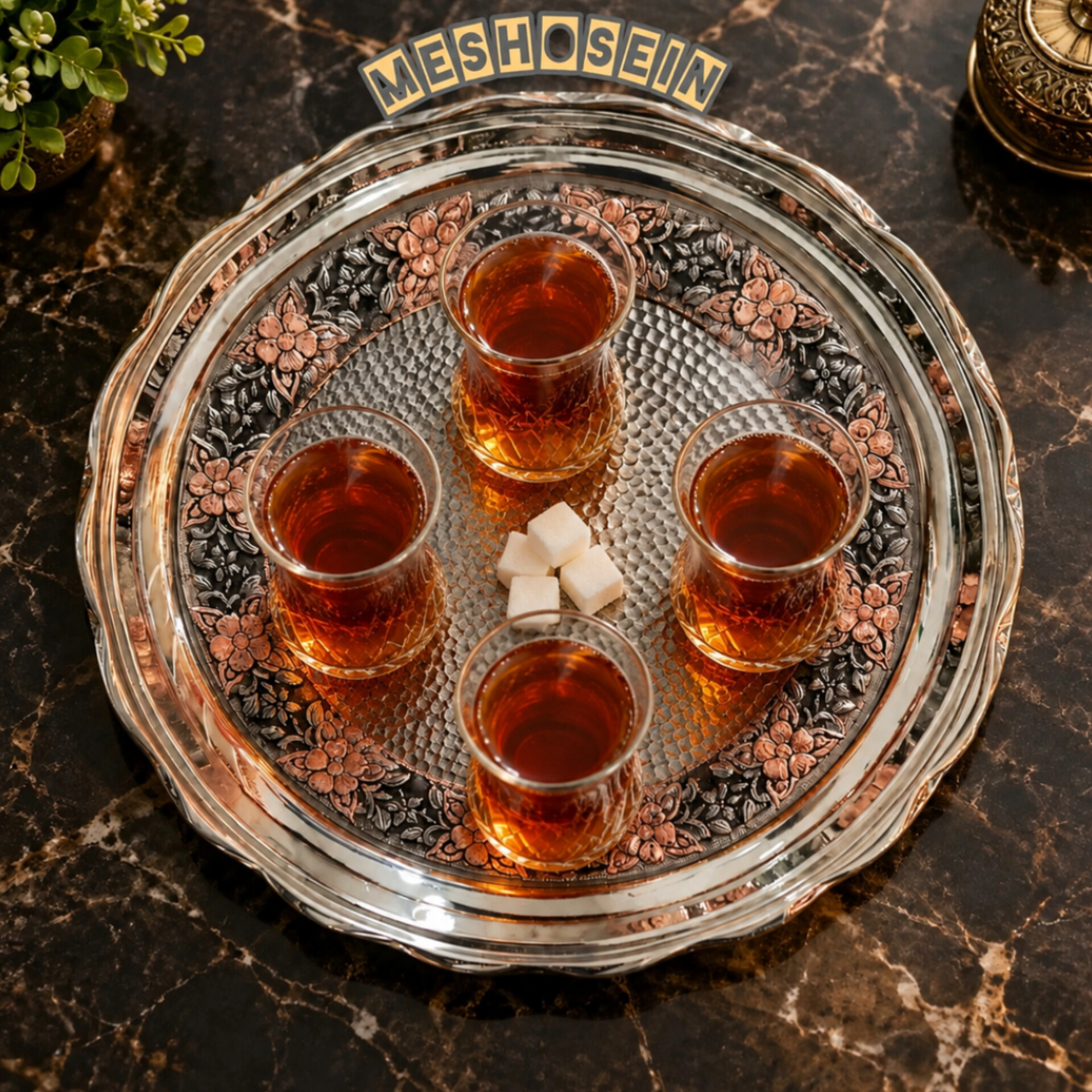 سینی کروم تراش گلبرگ قطر 29